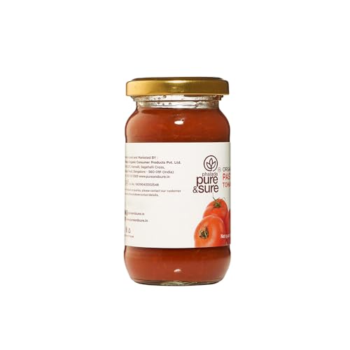 Image of Pure & Sure Organic Pasta Sauce (Tomato & Basil) 190Gm | Italian Style Sauce | Made with Fresh Tomatoes & Basil | Ready to Use | No Preservatives, No Added MSG