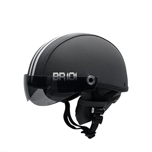 Capacete Coquinho Scooter Elétrica Bike Skate Patinete Br101 Premium Grafite Viseira Fume (G - VESTE 59/60)