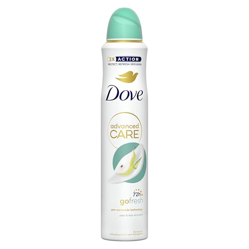 Dove Advanced Care Go Fresh Pear & Aloe Vera Scent Anti-Perspirant Aerosol Womens Deodorant Spray with Pro-Ceramide technology for 72 hour protection against sweat and odour 200 ml