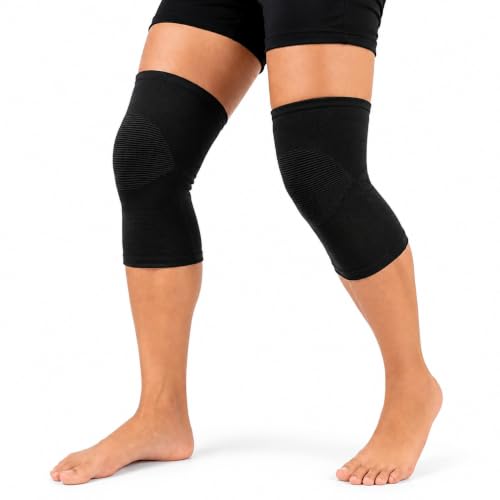 Image of Unisex Black Knee Cap - Adjustable Support for Knee Pain Relief & Injury Prevention - Breathable, Comfortable & Durable - Ideal for Sports, Recovery & Daily Use - (Size - XL)