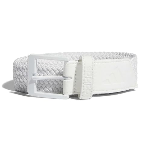 adidas Men's BRAIDED STRETCH BELT, white, Large/X-Large