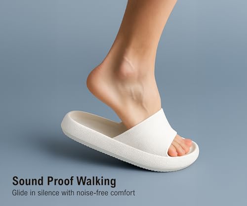 Image of Kraasa Cloudfoam Pillow Slippers for Men Non Slip Quick Drying Shower Slides Bathroom Sandals | Ultra Cushion | Thick Sole