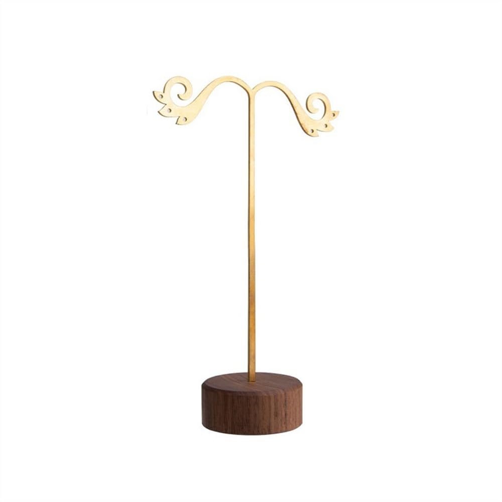 RUNZE765Z Display Stand Jewelry Organizer Creative Earrings Display Rack Shooting Props Retro Styling Wooden Base Jewelry Organizer(Medium)