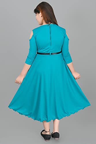 Image of SFC Fashion Cotton Casual Solid Midi Frock Dress for Girls
