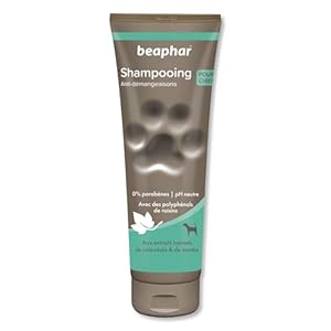 BEAPHAR – Shampoing Anti-démangeaisons pour chien – Extraits naturels de Calendula, de Menthe et du polyphénol de raisin – Apaise les démangeaisons et irritations – pH neutre et sans parben – 250ml