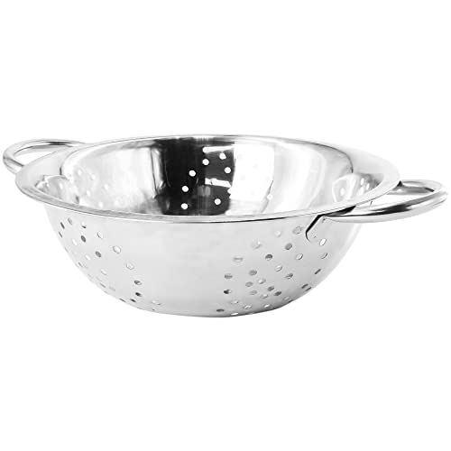 Stainless Steel Deep Colander 28cm (11"), Wide Twin Round Handles, Vegetables, Fruits, Kitchen Accessories