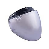 ボゴ(BOGO) ヘルメットシールド ジェットシールド フリップアップ 開閉式 ベース付き イリジウムシルバー BG25-B12 Free Size