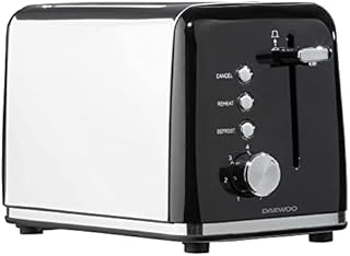 Daewoo Kensington 2 Slice Toaster, Reheat, Defrost & Cancel Controls, Browning Feature, Removable Crumb Tray and Anti-Jam Function-Black