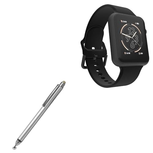 BoxWave Stylus Pen Compatible with iTouch Air 4 Smartwatch (41cm) (196540353925) - DualTip Capacitive Stylus, Fiber Tip Disc Tip Capacitive Stylus Pen - Metallic Silver