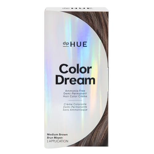 dpHUE Color Dream, Medium Brown - Ammonia-Free, Demi-Permanent Hair Color - Lasts 16 Washes - Boosts Shine - Paraben & Sulfate Free, Leaping Bunny Certified