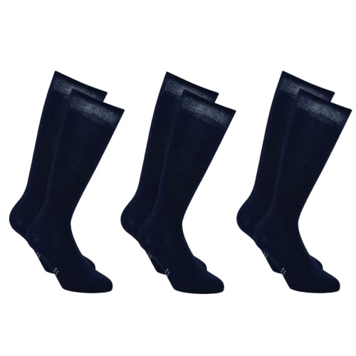 LANCETTI 6 Paia di Calze Uomo Lunghe in Caldo Cotone Elasticizzato (Taglia Unica) - Blue