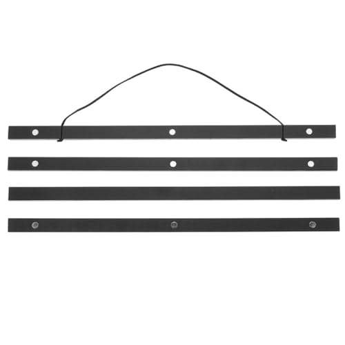 TOYZFRIENDY Soporte Magnético para Carteles de 21 Cm, Colgadores de Pared Negros 4 Piezas, Exhibidor Multifunción para Pósters, Lienzos y Señalización en Tiendas y Oficinas