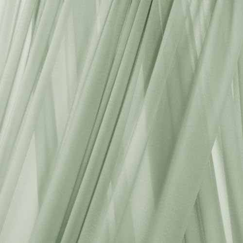 Image of MLMC Sage Green Wedding Arch Draping Fabric 2 Panels 29 inch x 20 FT Extra Long Gauze Drapes Sheer Backdrop Curtains 6.6 Yards Outdoor Drapery Panels for Wedding Ceremony Party Ceiling Decoration