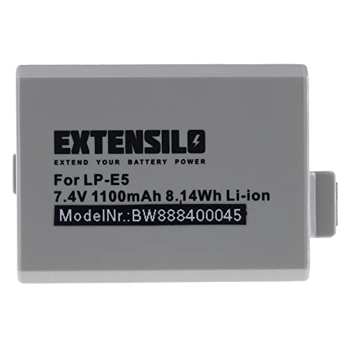 EXTENSILO Batterie Remplacement pour Canon LP-E5 pour Appareil Photo, Reflex numérique (1100mAh, 7,4V, Li-ION) Cover