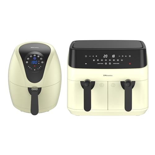 Emtronics Kitchen Set - Dual Drawer 9L & Manual Single 4.5L Air Fryer - Cream
