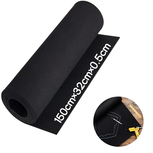 NICEIN®Negro Goma EVA - 5mm,150 × 32cm Goma EVA Gruesa,Densidad 86 kg/m3 Goma EVA Rollo,Espuma EVA para Disfraces de Cosplay,Foam eva Negra para Manualidades y Ropa DIY