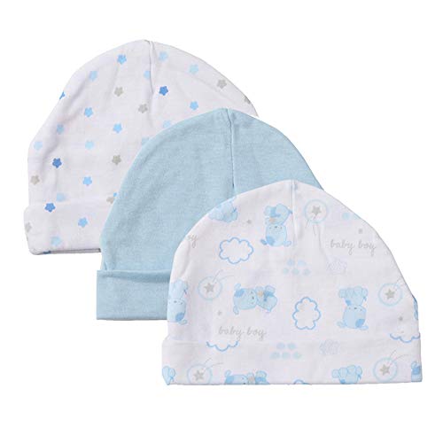 Newborn Baby Soft Cotton Organic Cap and Mitten Set Sunny Hatsfor Hospital Baby Boy and Girl(0-6 Months)
