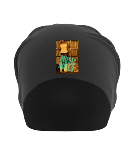 Bonnet souple unisexe anti démangeaisons en coton fin noir taille unique extensible