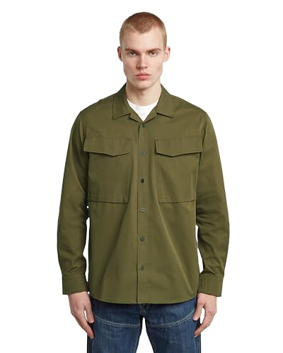 G-STAR Cargo Pocket Regular Shirt LS, Verde (Dark Olive D26942-e077-c744), S