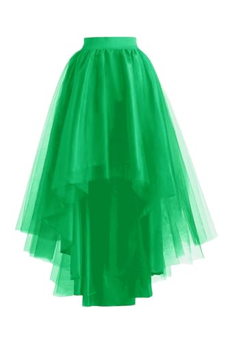 High Low Tulle Skirt for Women Lace up Wedding Party Prom Cocktail Mesh Long Tulle Skirt