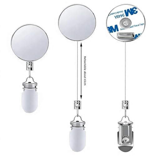 Image of Self Adhesive Retractable Towel Clip Holder, Stainless Steel No Drill Wall Mounted Cloth Hanger with Pull Cord for Dish Towels, Hand Towels and Cleaning Rags in Kitchen or Bathroom