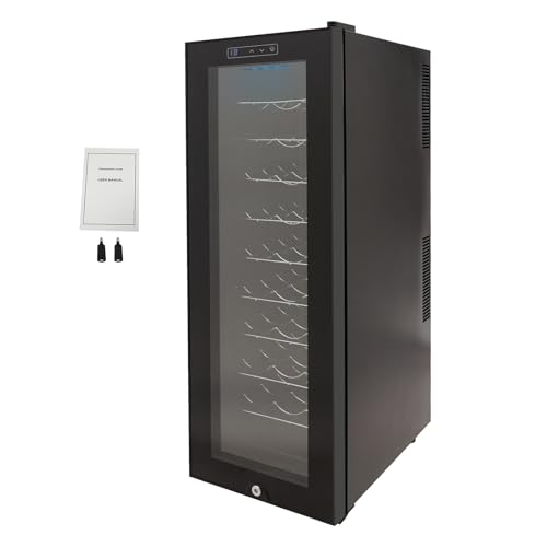 Réfrigérateur à vin autoportant 90 l pour 30 bouteilles, porte en verre trempé avec lumière LED, plage de température de 5 à 18 °C (140 W) - Noir – Image 6