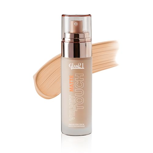 Image of Glam21 Velvet Touch Oil Control Silk Foundation|Waterproof, High Coverage, Velvet Matte Finish,Ultimate Full coverage, Lightweight and Breathable,SPF 35 Long Lasting|Caramel-50gm