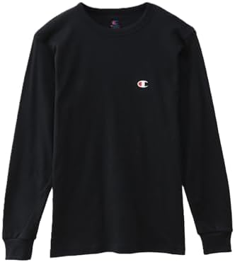 （18:30時点） [チャンピオン] ロングTシャツ 吸汗速乾 長袖 丸首 クルーネックロングスリーブ CM4HQ202 メンズ ブラック L