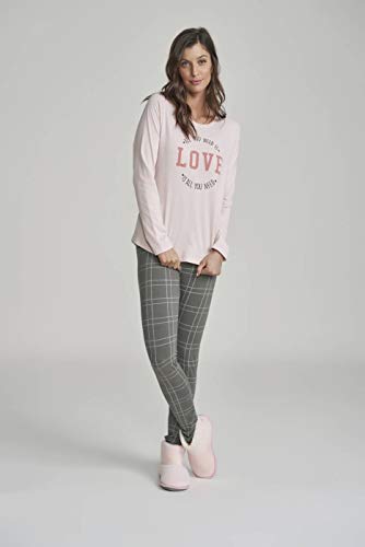 Pijama Menino e Teen Manga Longa Verde Militar Xadrez 16