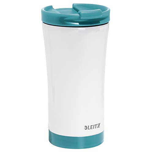 Leitz Taza de Viaje Wow, Azul Hielo, Stainless Steel, 20.4 x 9.3 x 9.3 cm