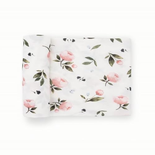 Image of Little Unicorn Stretch Knit Swaddle Blanket | Single | Super Soft | Swaddling, Burping, Nursing | Newborns and Infants | Large 47 inch x 47 inch | Machine Washable | Watercolor Rose
