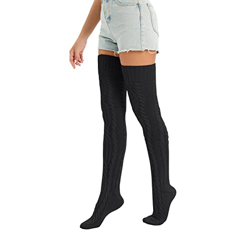 Image of Sexybody Women's Thigh High Socks Over the Knee Knit Socks, Winter Leg Warmers Stockings Knee High Tube Arctic Fleece