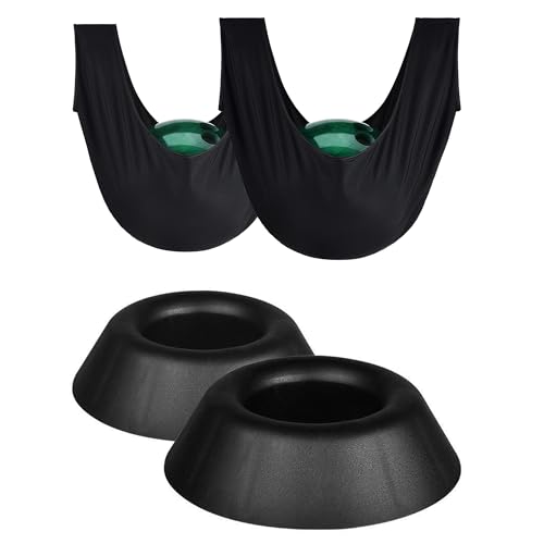 TUOBOUNDARY 4PCS Combo Pack Machine Washable Bowling Ball Scrubbing Teeter Totter, Bowling Ball Cup Holder Polishing Bag, Super Absorbent to Clean, Shine and Protect Black