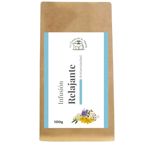 INFUSIÓN RELAJANTE 100g – Tranquilizante Natural- Mezcla Natural de Manzanilla, Milenrama, Hipérico, Lavanda, Melisa, Lapacho, Espino Blanco y Pasiflora –La Tetera de la Abuela