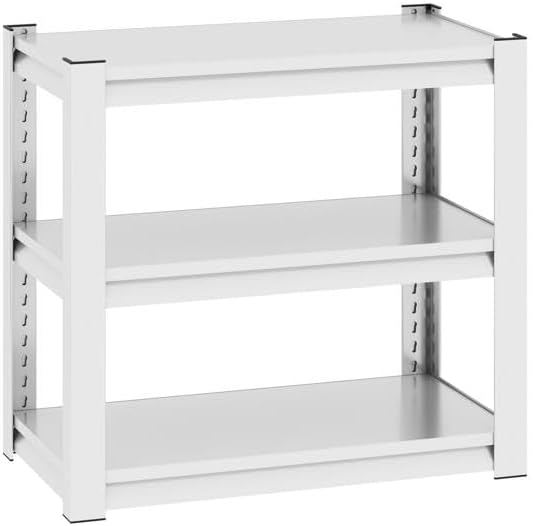 40-50 Gallon Fish Tank Stand – Heavy Duty Metal Aquarium Stand with Adjustable 3-Tier Shelf, 660 lbs Capacity, Reptile Tank & Aquarium Rack for Home or Office (White)