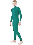 Ensnovo Adult Spandex Turtleneck Long Sleeve One Piece Unitard Bodysuit Dancewear Turquoise, L