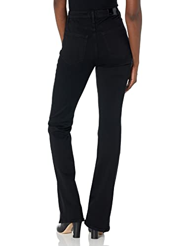 PAIGE Women's Iconic Flaunt High Rise Flare in Black Shadow2