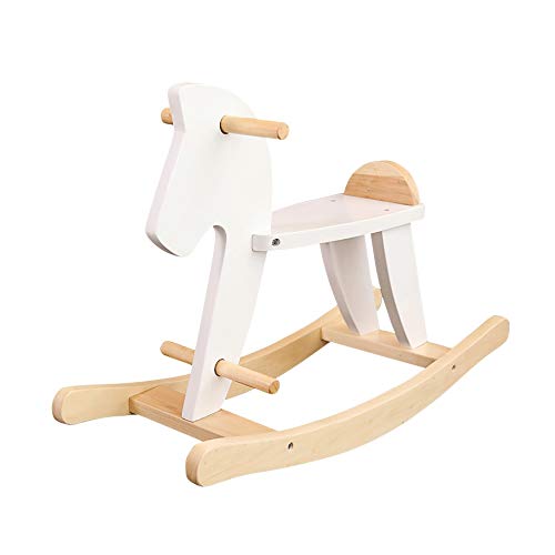 JWDYA Children's Solid Wood Kids Rocking Horse Baby Rocking Chair Ride on Toys for Boys and Girls