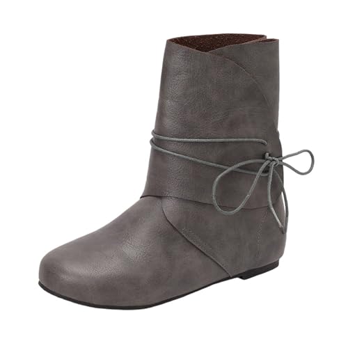 Bottes d'hiver courtes femme à semelle plate anti-fatigue et bout rond protecteur en PU