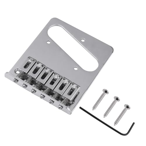 DIAO79NI - Guitarra de metal de 53 mm (2.087 pulgadas) Telecaster Bridge moderno de 6 sillines para...