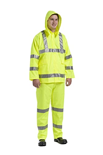 West Chester 4035FR/4XL Limited Flammability - PVC Over Polyester 3Pcs Rain Suit - Yellow Each