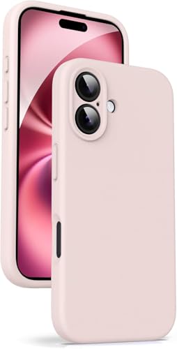 Image of mobistyle Designed for iPhone 16 Plus Soft Liquid Silicone Slim Protective with Microfiber Lining Phone Back Cover Case for iPhone 16 Plus (Pink)
