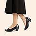 DREAM PAIRS Women's Pumps Low Chunky Block Closed Toe Shoes Work Comfortable Heels Round Toe Dress,Size 8,Black,DWUMPU2507