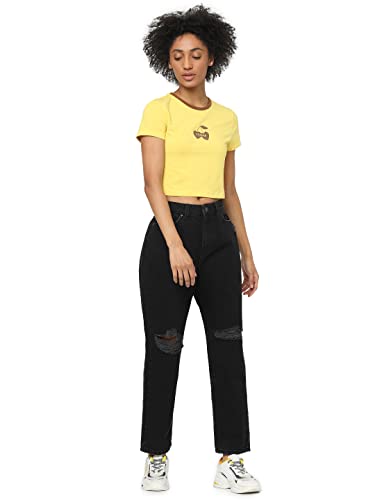 Image of ONLY Women's Cotton Blend Regular Fit T-Shirt