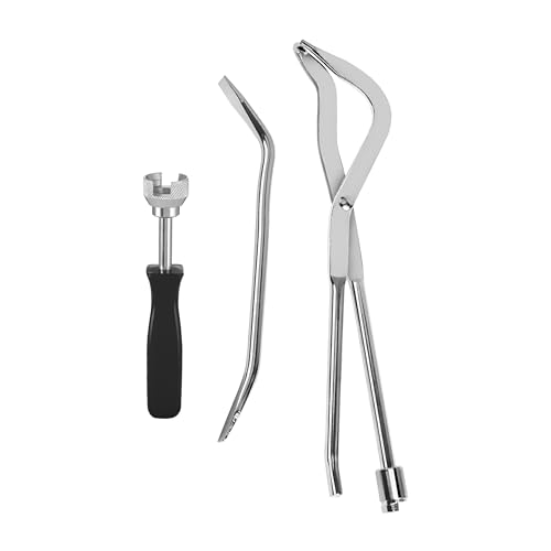 SWPHRT 3PCS Car Drum Brake Tool Kit Vehicle Drum Brake Adjustment Tool Set with Compressor Brake Spoon Double Ended Pliers Automotive Removal Installation Accessories Universal Fit (Black)