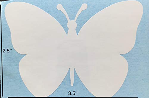 Retractable Screen Door Decals (Stickers) - 5 per Package - Keep Children Safe - Alert Birds, Dogs, Kids - Warn, Protect, Window Safety - Butterfly (White)