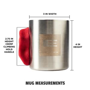 Escape Climbing Crimp Mug | Insulated Stainless Steel Rock Climbing Mug | 9 oz Capacity | Real Rock Climbing Hold Grip | - Thumbnail 3