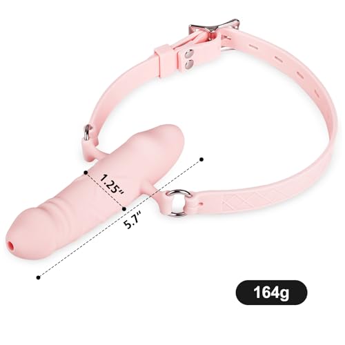 Image of BDSM Penis Mouth Gag, Strap On Double Sided Dildo Gag (Pink) | BDSM Sex Gag, Bondage Restraints, Adult Sex Toy
