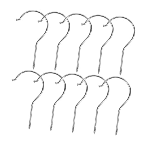 OUNONA 10pcs Big Hooks for Clothes Hangers Screw-in Hanger Connector Hooks Heavy Duty Cast Iron for DIY Storage