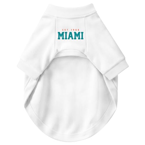 Image of Miami Dog Clothes Jersey Style Personalized Pet T Shirt with Custom Name Number for Small Medium Large Dogs